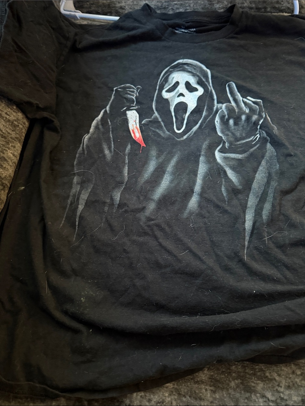 Black Graphic Scream Mask Short-Sleeve Tee - Unbranded